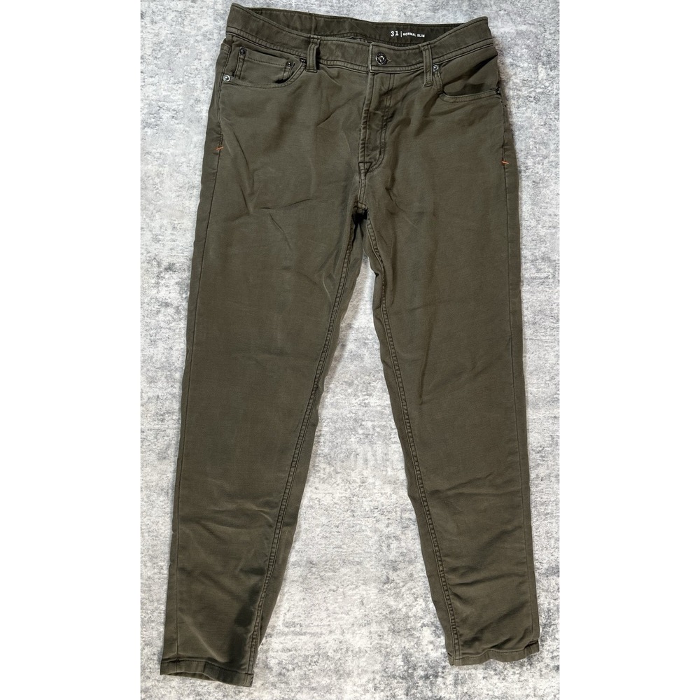 The Normal Brand Normal Slim Jeans Straight Leg Green Stretch Mens 31X29 Classic